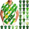thumbnail image 1 of oelaio Big and Tall Hawaiian Shirt for Men Short Sleeve St Patricks Day Printed Casual Button Down Shirts Summer Beach Floral Shirt Green XXL, 1 of 6