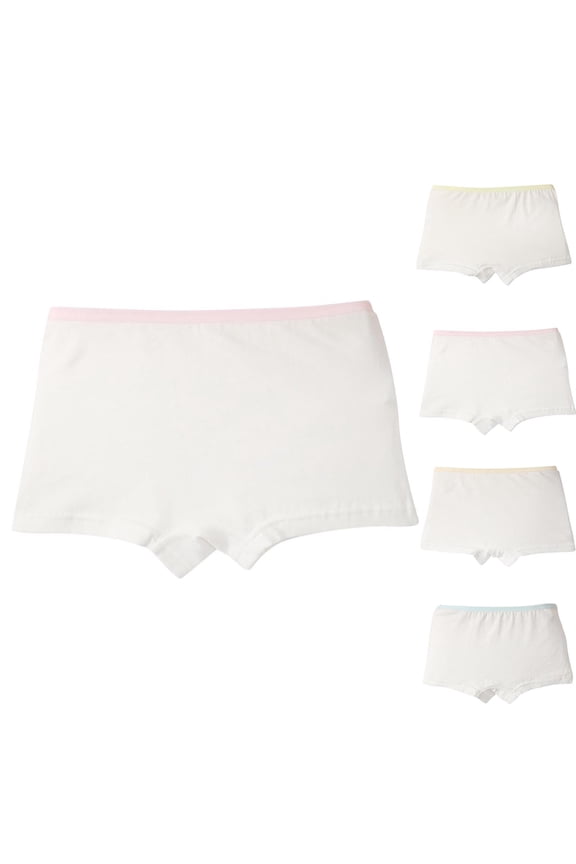 Girls Boyshorts Soft Cotton Underwear Solid Moisture-Wicking Kids Panties Pink 3-4 Years