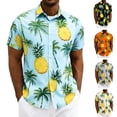 thumbnail image 1 of oelaio Hawaiian Shirt for Men Tropical Shirts Summer Beach Button Down Short Sleeve Shirt Aloha Floral Cruise Vacation Outfit Blue L, 1 of 8