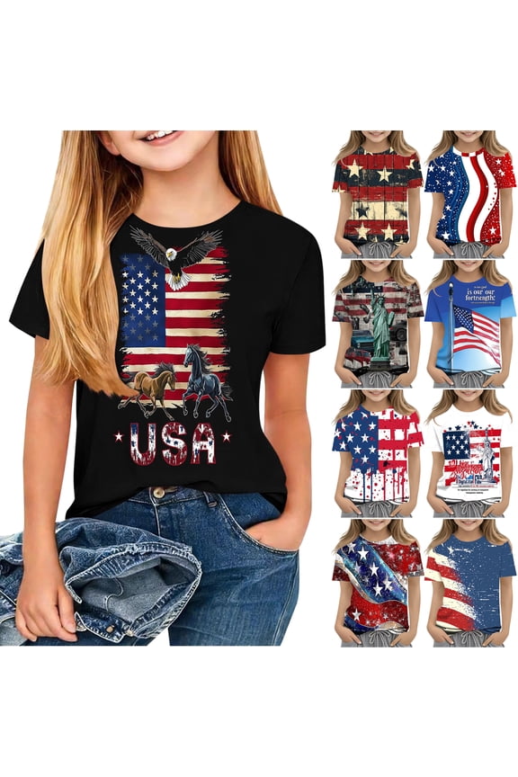 Kids 250 Anniversary America Flag Shirt for Boys Girls USA 250th Years Birthday 1776 July 4th T-Shirt Red 150