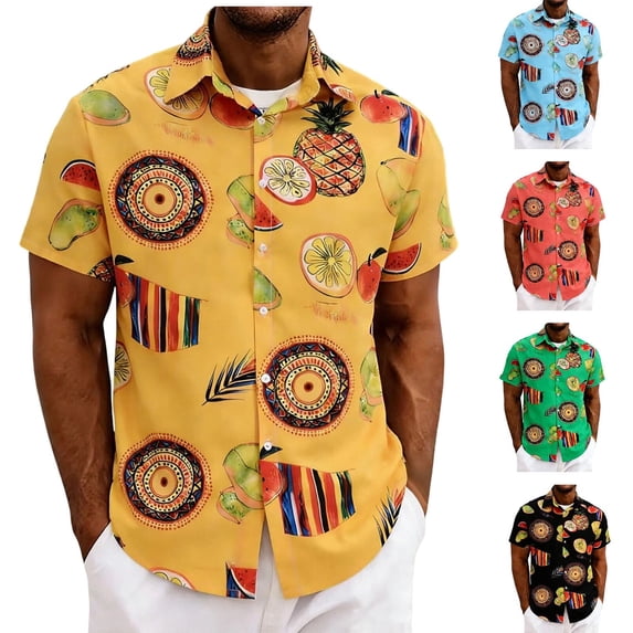 oelaio Mens Short Sleeve Casual Button Down Shirts Summer Untucked Dress Shirts Beach Wedding Party Shirt Blue M
