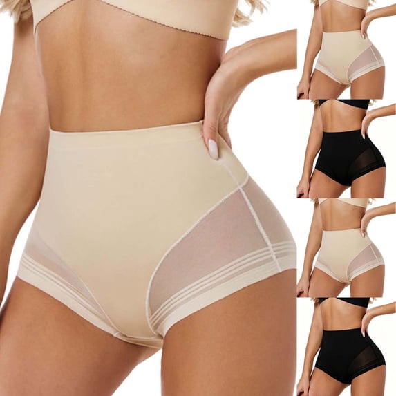 oelaio Shapewear Tummy Control Underwear Low Rise Seamless Panties Women's Shaping Briefs for Everyday Wear White L