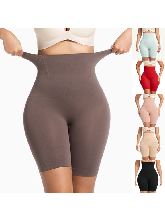 Tummy Control Shapewear Shorts Women Thigh Slimmer High Waisted Shapewear Womens Girdle Boyshort Slip Shorts Body Shaper Butt Lifting Shorts Under Dress Beige L