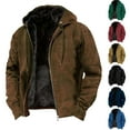 thumbnail image 1 of oelaio Winter Jackets for Men with Hood Thicken Warm Sherpa Fleece Lined Cargo Jacket Casual Zip Up Coats Outwear 2025 Red S, 1 of 6