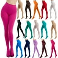 thumbnail image 1 of oelaio Women's Control Top High Elastic Soft Opaque Pantyhose Tights Solid Color Dance Stockings High Waist Footed Leggings Blue L, 1 of 4