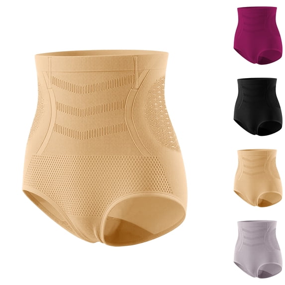 oelaio Women's Shapewear Shorts Butt Lifter Panties High Waist Tummy Control Shapewear Seamless Panties Beige L