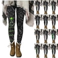 thumbnail image 1 of oelaio Womens Christmas Leggings Novelty Holiday Tights Funny Cute Xmas Print Casual Yoga Pants Buttery Soft Ankle Length Milk Silk Legging Black L, 1 of 7