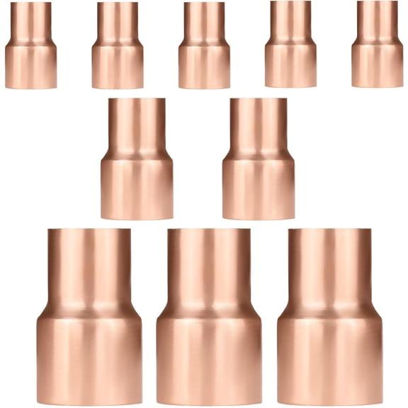 of 10) 5/8" X 1/2" Copper Coupling Reducer, C x C Sweat Connection, LF Copper Plumbing Fitting,(COPPER090)