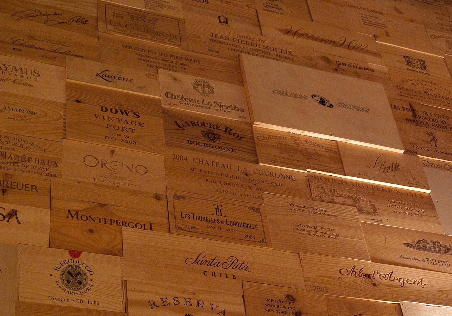 of 10 Assorted and Branded Wine Panels from Original Crates Sides, Ends