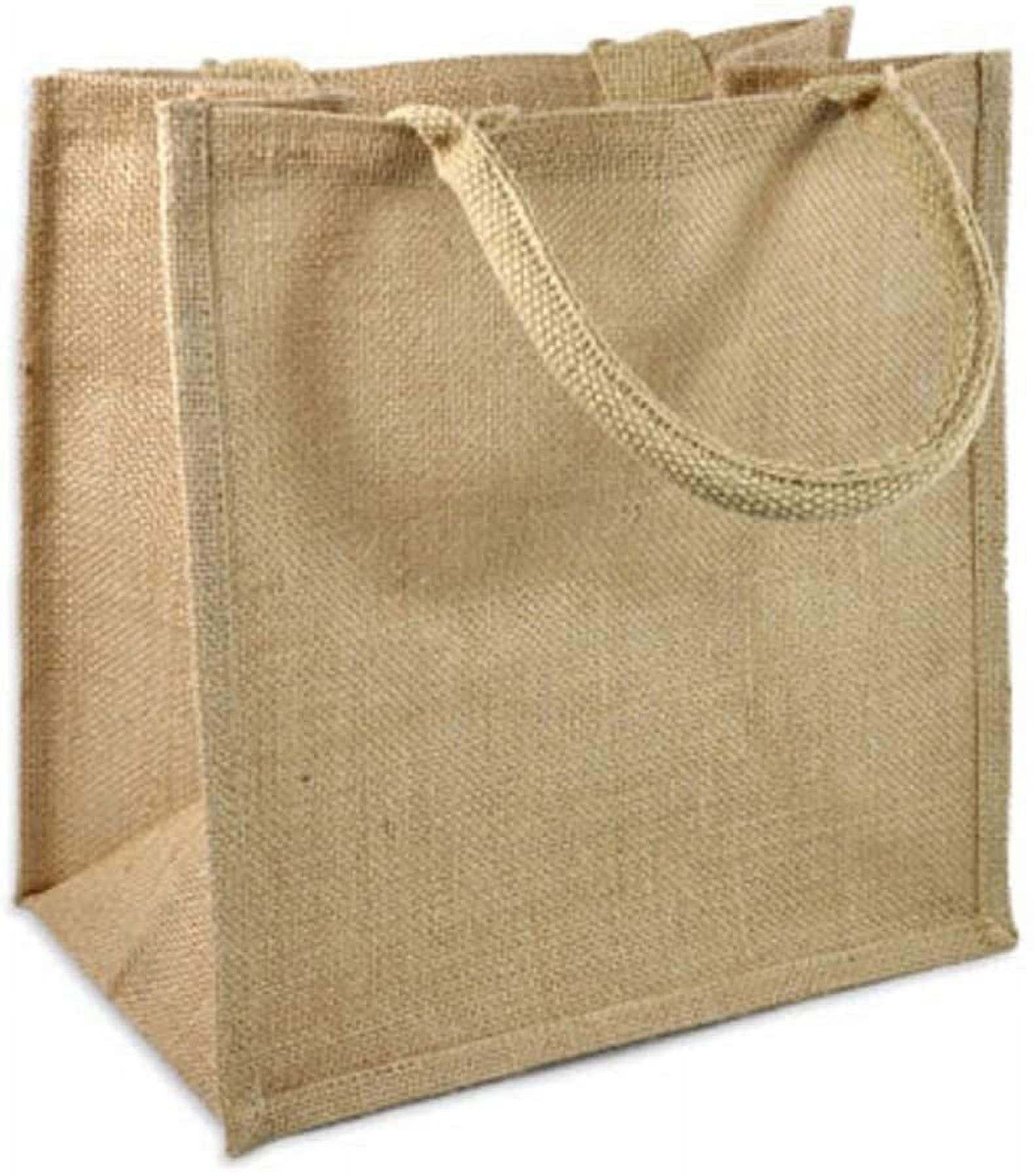 Jute Burlap Wine Tote Bag - Holds 2 Bottles, Reusable Gift Bag For Weddings & Parties (Natural, Pack Of 2)