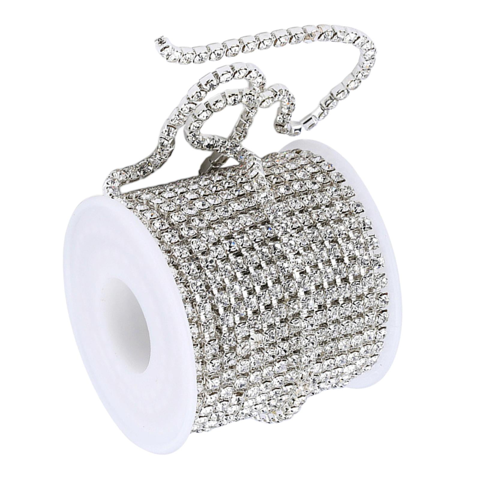 of 3mm Rhinestone Cup Chains Clear Crystal ming Claw Chain Sewing Craft ...