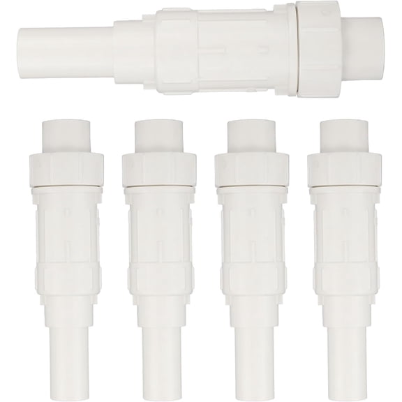 of 5) 1/2 Inch PVC Expansion Repair Coupling for Broken or Cracked Pipe, Schedule 40, White,(PVC028-2-5PCS)