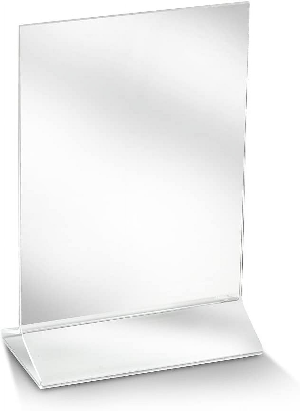 of 6) 5" x 7" Sign Holder/Clear Table Card Display/Plastic Upright Menu