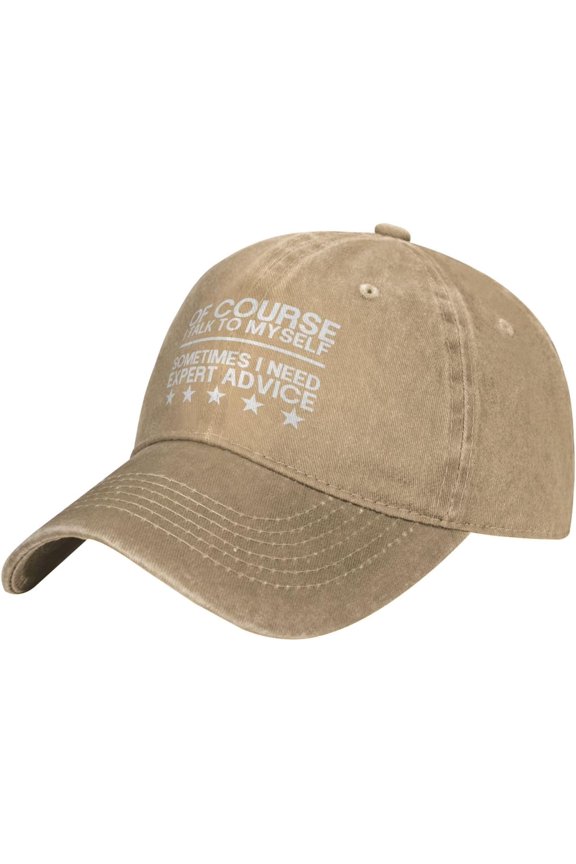 of Course I Talk to Myself Baseball Hat Adjustable Classic Dad Hat for Men Women,Black