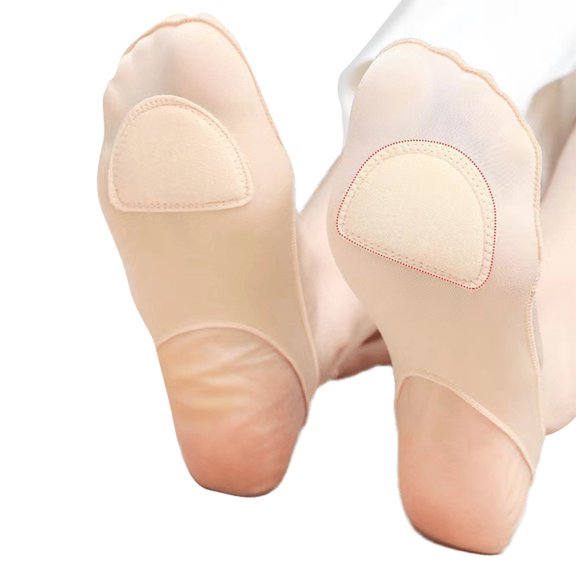 of Foot Cushion Socks Women's Toe Covers with Padding Toe Toppers Liner Socks Anti Skid Bottom Metatarsal Pads Gifts