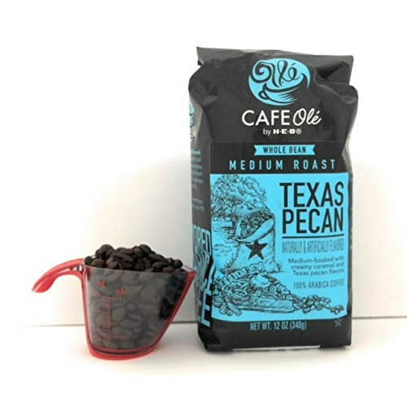 of   Texas Pecan Medium Roast Whole Bean Coffee - Caramel Flavor  Coffee Measure