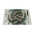 of nature painting PVC meal mat, dining table mat PVC washable woven