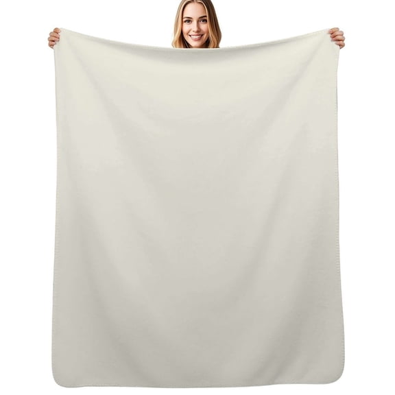 off white Flannel Blanket Warm Soft Bedding Throws Winter Camping Chair Sofa Bed