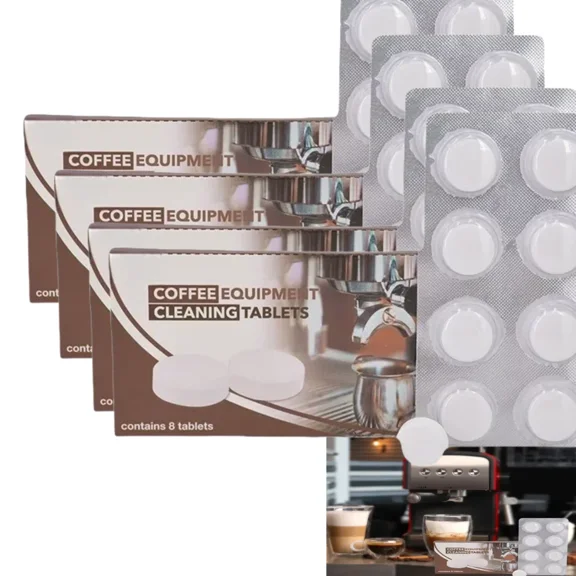 Offee Machine Cleaning Tablets 4-Pack Multi-functional Descaler for Oil and Stain Removal White Tablets