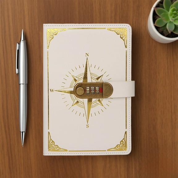 office supplies for men A5 Classic Password Diary Personalized Lockable Password Notebook Compasses Pattern Password Notebook Student Stationery Notebook suministros oficina para hombres