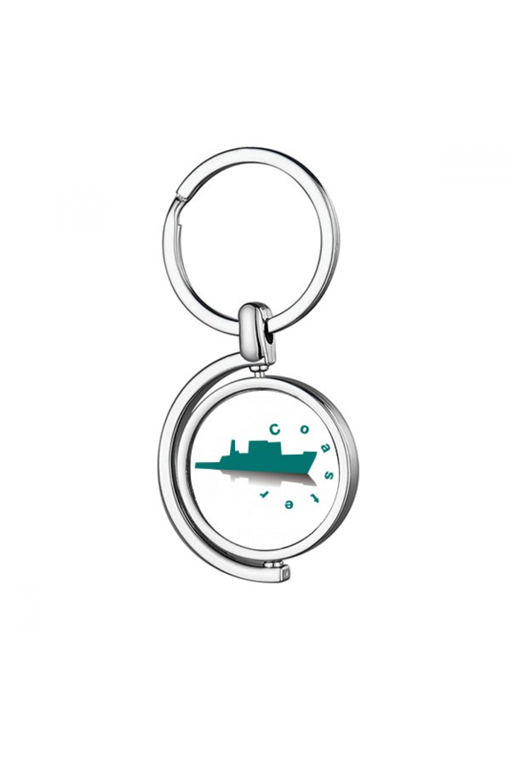 offshore trade ship ocean Rotating Keychain Metal Keyring Holder