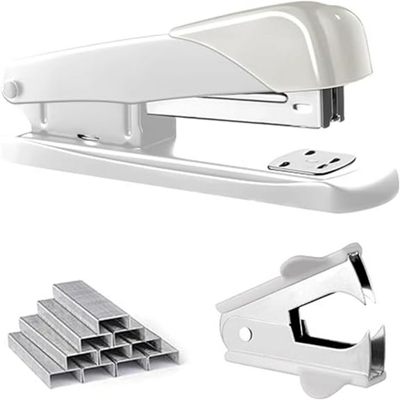 offwhite Modern Office Stapler, 25 Sheet Capacity, Automatic, Includes 1000 Staples and Staple Remover