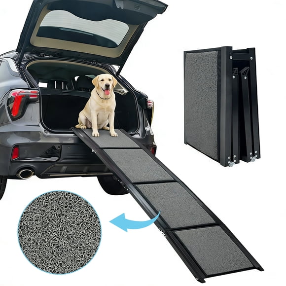 JDNRXO 67" Foldable Dog Ramp for Car, Bed & Sofa - Extra-Wide 17.3" Pet Ramp with Non-Slip Surface, Portable Indoor/Outdoor Ramp Suitable for All Dogs