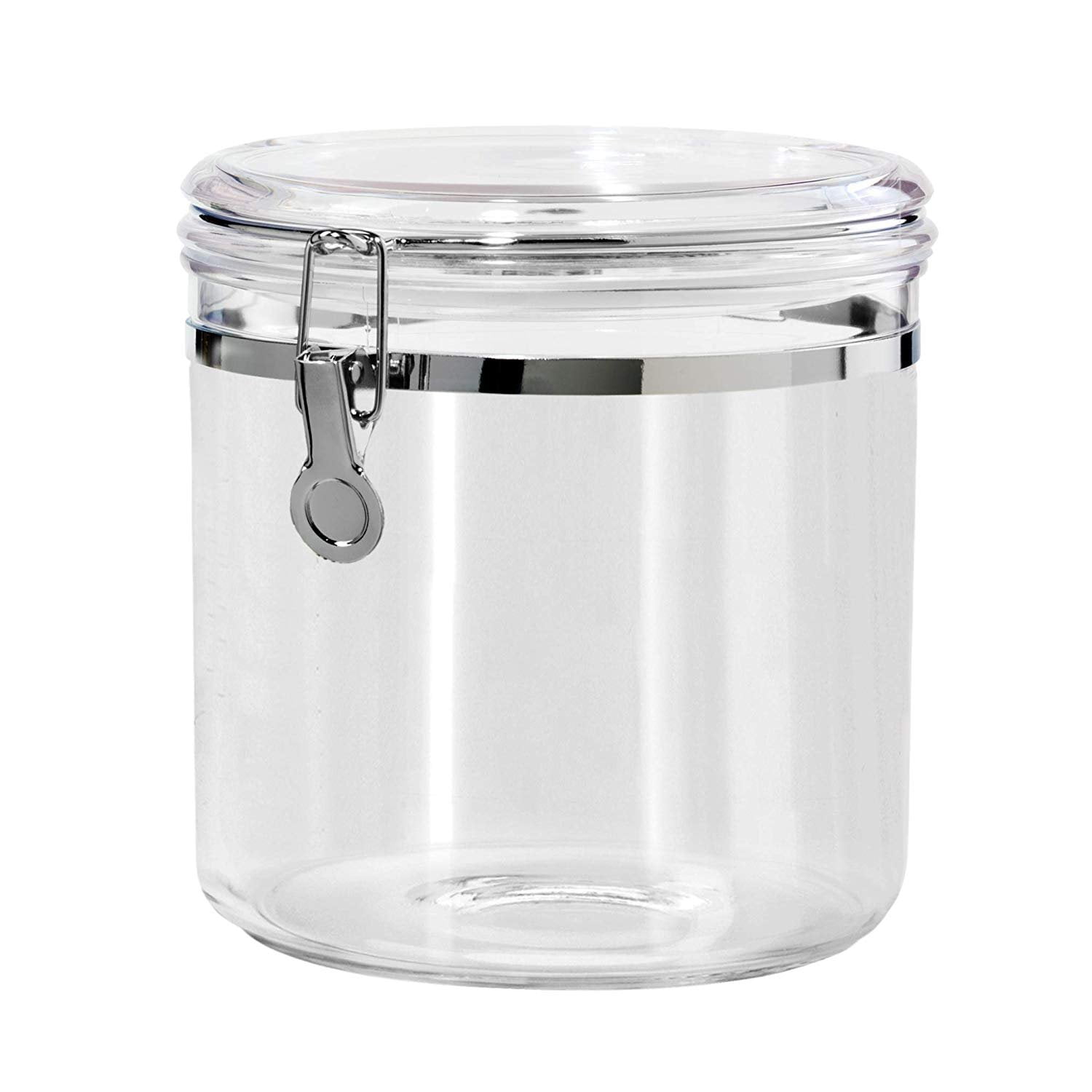 oggi jumbo acrylic airtight canister with clamp - 150 ounce