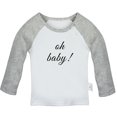 thumbnail image 1 of oh baby Pregnancy Announcement T shirt For Baby, Newborn Babies T-shirts, Infant Tops, 0-24M Kids Graphic Tees Clothing (Long Gray Raglan T-shirt, 0-6 Months), 1 of 4