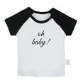 thumbnail image 1 of oh baby Pregnancy Announcement T shirt For Baby, Newborn Babies T-shirts, Infant Tops, 0-24M Kids Graphic Tees Clothing (Short Black Raglan T-shirt, 6-12 Months), 1 of 4