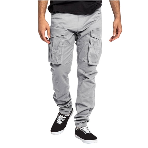 ohmzyzo Cargo Pants for Men Casual Baggy Hiking Pants Loose Fit Lightweight Outdoor Work Trousers Athletic Workout Joggers with Pocket Gray 3XL