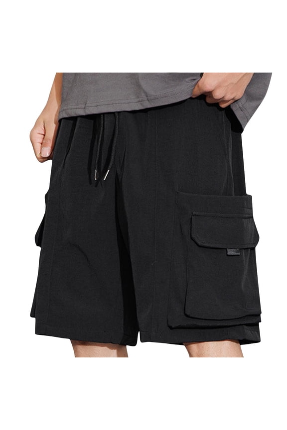 Cargo Shorts for Men Stretch Waist Outdoor Lightweight Water Resistant Quick Dry Hiking Short Pants Multipockets