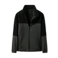 thumbnail image 1 of ohmzyzo Casual Outdoor Fleece Zip Jacket for Men Long Sleeve Warm Winter Coat for Men Thermal Colorblocked Tops with Zip Pocket Gray M, 1 of 3