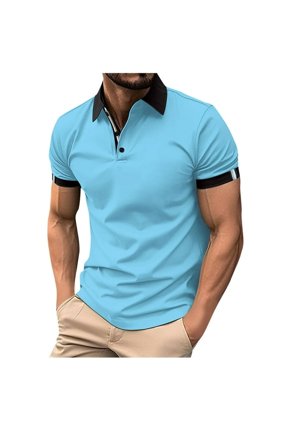 Golf Shirts for Men Big and Tall Polo T-Shirts Button Down Collared Tee Tops Short Sleeve Graphic Tees Workout Sports Tops