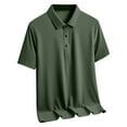 thumbnail image 1 of ohmzyzo Golf Shirts for Men Big and Tall Short Sleeve Solid Color Polo Shirts Summer Causal Lapel Work Tees Beach Henley Tops Pullover Army Green XXL, 1 of 3