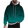 thumbnail image 1 of ohmzyzo Long Sleeve Hoodies for Men Casual Drawstring Pullover Heavyweight Fleece Lined Hoodie Mens Gradient Color Hooded Sweatshirt Green L, 1 of 6