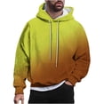 thumbnail image 1 of ohmzyzo Long Sleeve Hoodies for Men Casual Drawstring Pullover Heavyweight Fleece Lined Hoodie Mens Gradient Color Hooded Sweatshirt Yellow M, 1 of 6