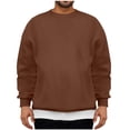 thumbnail image 1 of ohmzyzo Men's Casual Long Sleeves Sweatshirts Crewneck Cotton Pullover Sweatshirt for Men Loose Fit Solid Color Pullover Tops Brown M, 1 of 6