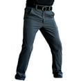 thumbnail image 1 of ohmzyzo Men's Casual Pants Classic Fit Flat Front Trousers Lightweight Elastic Waist Golf Pants Lightweight Tapered Trousers with Pockets Gray M, 1 of 8