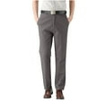 thumbnail image 1 of ohmzyzo Men's Casual Work Pants Flat Front Summer Suit Dress Pants Lightweight Solid Color Straight Leg Trousers Fashion Outdoor Pants Dark Gray 3XL, 1 of 8
