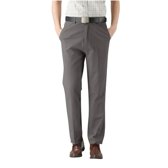 ohmzyzo Men's Casual Work Pants Flat Front Summer Suit Dress Pants Lightweight Solid Color Straight Leg Trousers Fashion Outdoor Pants Dark Gray 4XL