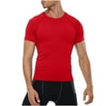 thumbnail image 1 of ohmzyzo Men's Compression Shirts Short Sleeve Athletic Workout Running T-Shirt Tops Cool Dry Sports Base Laye Gym Undershirts, 1 of 5