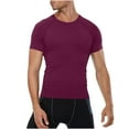 thumbnail image 1 of ohmzyzo Men's Compression Shirts Short Sleeve Athletic Workout Running T-Shirt Tops Cool Dry Sports Base Laye Gym Undershirts, 1 of 5