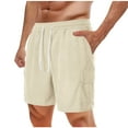 thumbnail image 1 of ohmzyzo Men's Corduroy Shorts Casual Elastic Waist Drawstring Shorts Summer Beach Lightweight Shorts with Pockets, 1 of 6