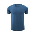 thumbnail image 1 of ohmzyzo Men's Dry Fit Workout T-Shirts Athletic Running Tees Short Sleeve Crew Neck Gym Tops Lightweight Moisture Wicking Outdoor Shirts Blue M, 1 of 4