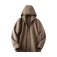 thumbnail image 1 of ohmzyzo Men's Fleece Jackets Full Zip Up Hoodies Loose Fit Hooded Coats Sherpa Lined Warm Winter Jackets Casual Solid Color Outerwear Coffee 3XL, 1 of 8