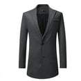 thumbnail image 1 of ohmzyzo Men's Floral Dinner Party Blazers Prom Wedding Stylish Tuxedo Coats for Men One Button Dinner Jacket Tops Dark Gray XXL, 1 of 3