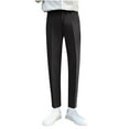 thumbnail image 1 of ohmzyzo Men's Golf Performance Pants with Active Waistband Classic Fit Solid Stretch Tapered Leg Trousers Casual Solid Color Business Pants Black, 1 of 8