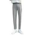 thumbnail image 1 of ohmzyzo Men's Golf Performance Pants with Active Waistband Classic Fit Solid Stretch Tapered Leg Trousers Casual Solid Color Business Pants Gray Gray, 1 of 3