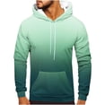 thumbnail image 1 of ohmzyzo Men's Gradient Color Hooded Sweatshirts Long Sleeve Drawstring Casual Pullover Hoodies Loose Fit Long Sleeve Shirts with Pocket Green S, 1 of 5